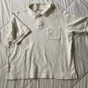 Great Northwest cream collared crop shirt